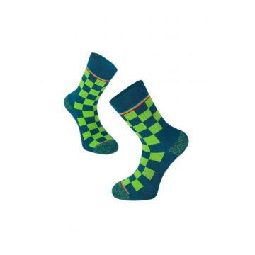 Sosete bumbac Active Lifestyle Socks Squares Verde Petrol
