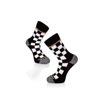 Sosete bumbac Active Lifestyle SQUARES White Black