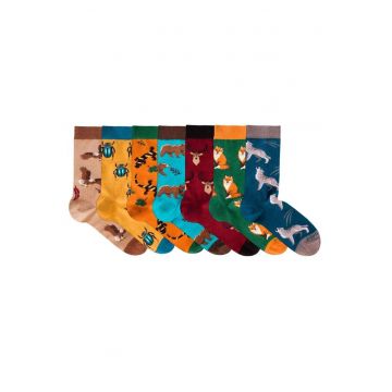 Sosete bumbac - Animalutele padurii Luxury Box 7BUC.