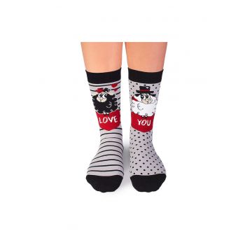 Sosete bumbac Arty Socks Oita Indragostita Gri