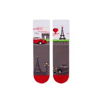 Sosete bumbac Arty Socks Paris Gri