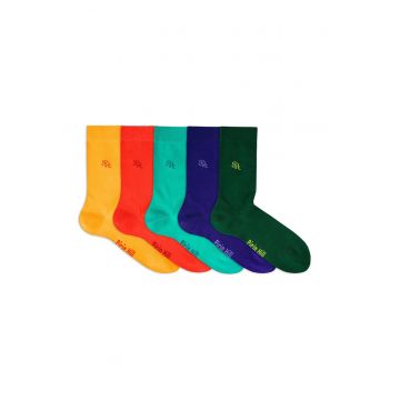 Sosete bumbac colorate 98% Luxury Box 5 buc.