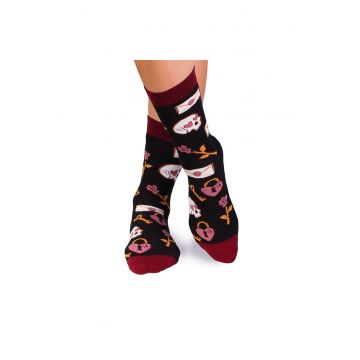 Sosete bumbac Colour Cotton Socks ST VALENTINE'S DAY Black