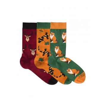 Sosete bumbac Forest Animals Box - 3 buc