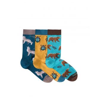 Sosete bumbac Forest Animals Cool Box - 3 buc