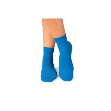 Sosete bumbac organic albastru cu smiley face si sad face Active Day