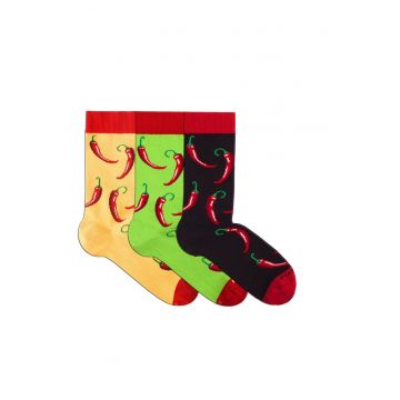 Sosete bumbac organic BOX 3 COLOUR COTTON MEXICO CHILI PEPPER