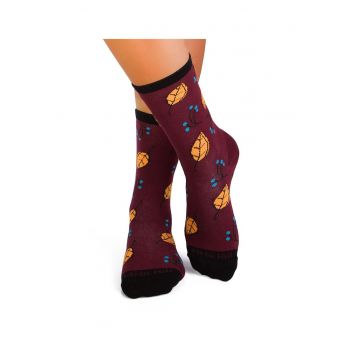 Sosete bumbac organic COLOUR COTTON AUTUMN LEAVES Bordeaux