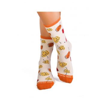 Sosete bumbac organic - COLOUR COTTON AUTUMN LEAVES Ecru