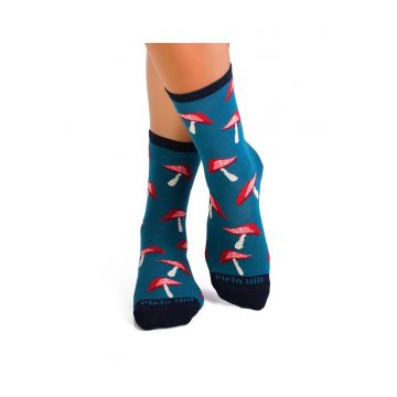 Sosete bumbac organic COLOUR COTTON MUSHROOMS Petrol