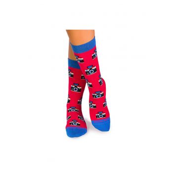 Sosete bumbac organic Colour Cotton Retro Camera