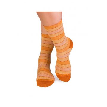 Sosete bumbac organic cu dungi 98% COTTON RICH Galben