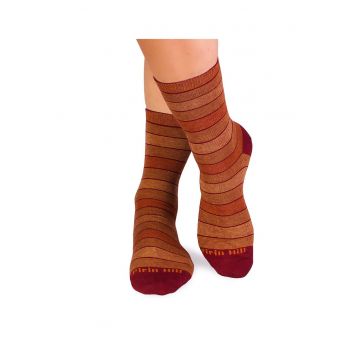 Sosete bumbac organic cu dungi 98% COTTON RICH Portocaliu