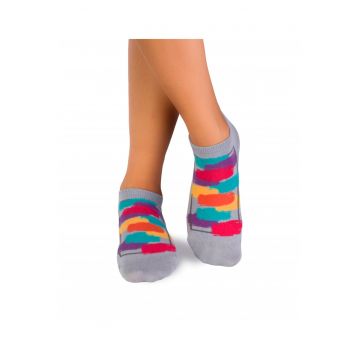 Sosete bumbac organic scurte Brushes - warm blue 364