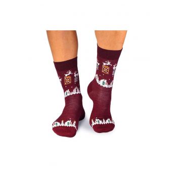 Sosete calduroase din lana merino Presents - 43-46 EU - Bordo