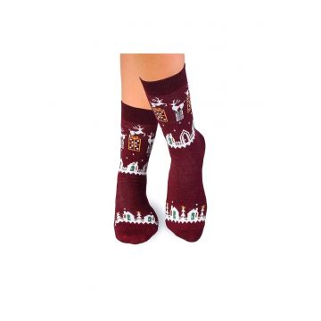 Sosete calduroase din lana merino Presents Bordeaux