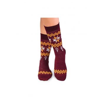 Sosete calduroase din lana merino Snow Bordo