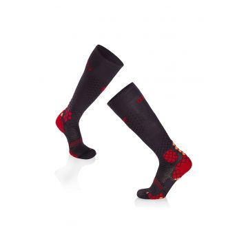 Sosete compresive pentru alergat 3/4 COMPRESSION SOCKS Antracit - Rosu