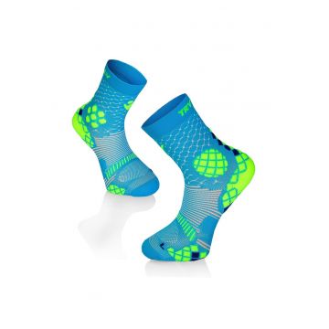Sosete compresive pentru sport COMPRESSION SOCKS Turquoise Yellow