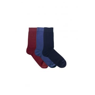 Sosete confortabile bambus Bordeaux & Blue Comfort Feet Box 3 buc