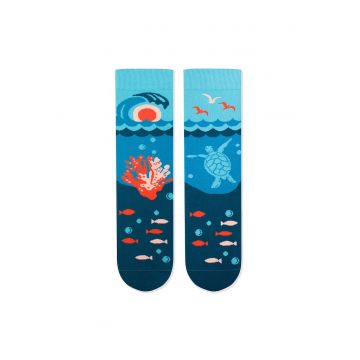 Sosete din bumbac organic Arty Socks Ocean Albastru deschis