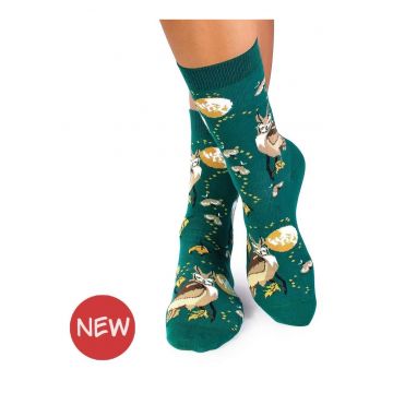 Sosete din bumbac Povesti de Toamna Bufnita Verde Petrol