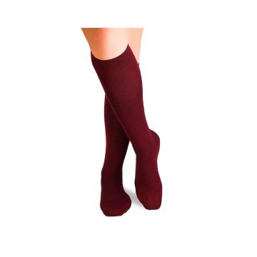 Sosete fine lungi 3/4 din Lana Visiniu