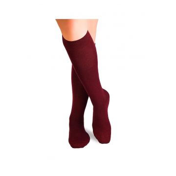 Sosete fine lungi 3/4 din Lana - Visiniu