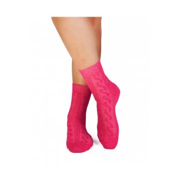 Sosete groase din Lana Braid Fuchsia