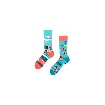 Sosete lungi pentru barbati -  Imprimeu pisici - Multicolor