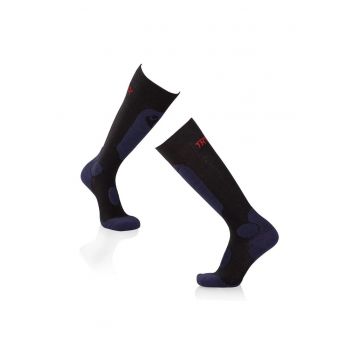 Sosete schi 3/4 lungi lana merino Negru Denim