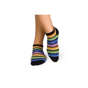 Sosete scurte bambus FINE BAMBOO dungi curcubeu