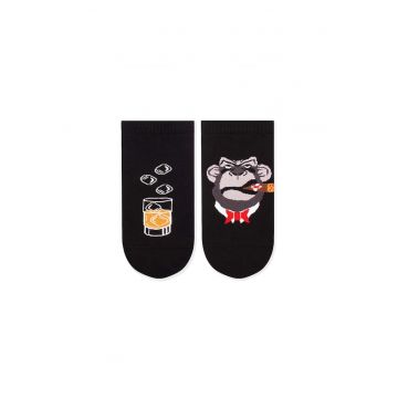 Sosete scurte bumbac Arty Socks Don Maimuta - Negru