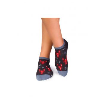 Sosete scurte bumbac Fine Cotton Sealife Homar Antracit