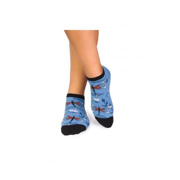 Sosete scurte bumbac Fine Cotton Sealife Libelula Albastru