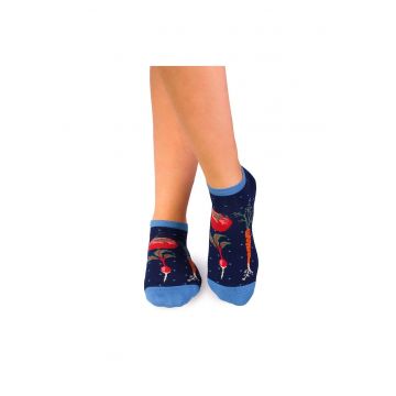 Sosete scurte bumbac organic Fine Cotton Veggie Albastru inchis