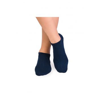 Sosete scurte din in si bumbac LINEN SNEAKER SOCKS Albastru inchis