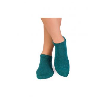 Sosete scurte din in si bumbac LINEN SNEAKER SOCKS Albastru petrol