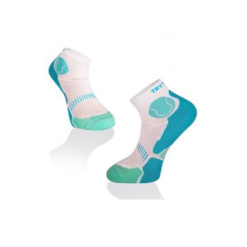 Sosete scurte pentru tenis Fusion Alb - Albastru