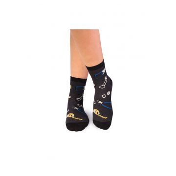 Sosete scurte peste glezna bumbac organic Fine Cotton Dorel Instalatorul Antracit