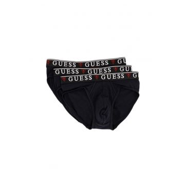 Set de chiloti cu banda logo in talie - 3 perechi - Albastru ultramarin/Alb murdar