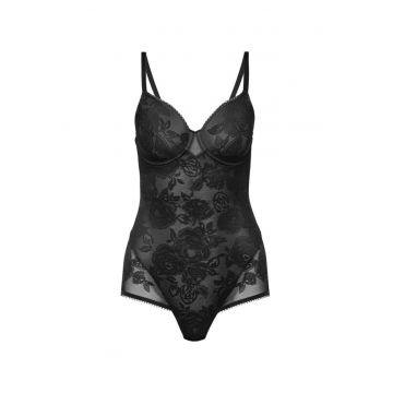 Body cu model floral si bretele ajustabile Wild Rose Sensations