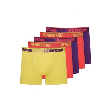 Boxeri (crac mai lung)Offset  set de 5 perechi verde lamaie - violet - rosu