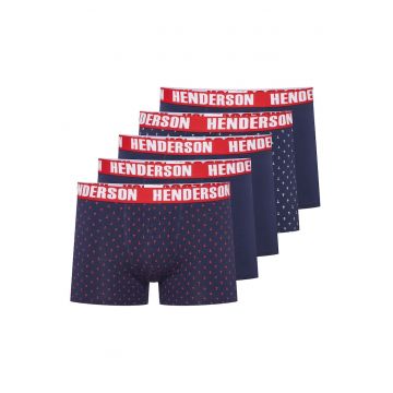 Boxeri (crac mai lung) Ohio  set de 5 perechi Bleumarin - rosu