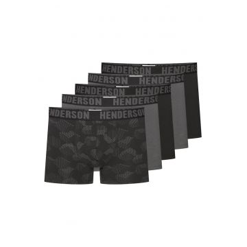 Boxeri (crac mai lung) set de 5 perechi Soul  Negru - Gri