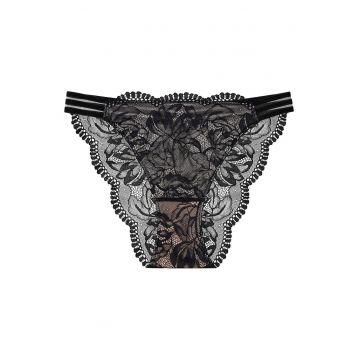Brazilian  Outline - dantela florala - poliamida - negru