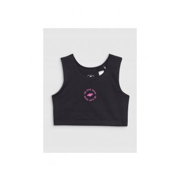 Bustiera sport  pentru fete - negru - sintetic