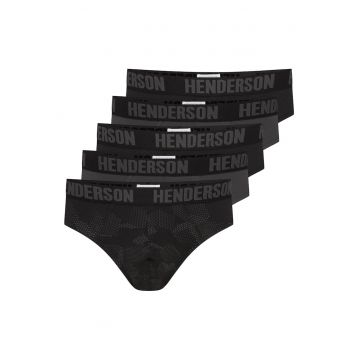 Chiloti barbati tip Slipi set de 5 perechi Soul  gri - negru