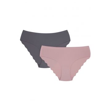 Chiloti Brazilian Pama set de 2  Roz murdar - gri