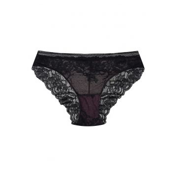 Chiloti cu talie inalta  Dantela - Negru